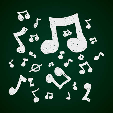 Simple doodle of a hand drawn music notesのイラスト素材