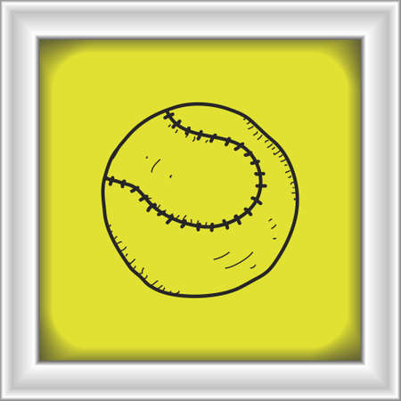 Simple doodle of a hand drawn tennis ballのイラスト素材