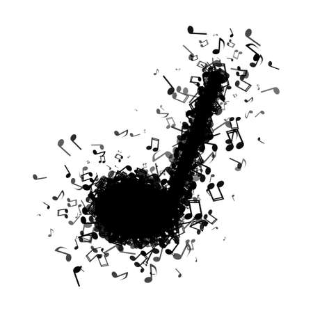 Music note made out of different musical notesのイラスト素材