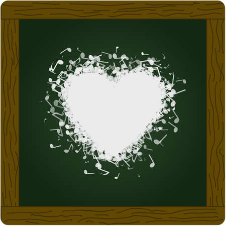 Heart made out of different music notesのイラスト素材