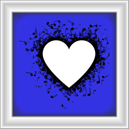 Heart made out of different music notesのイラスト素材