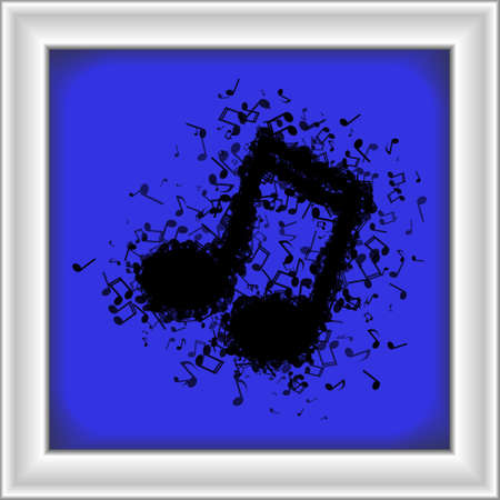 Music note made out of different musical notesのイラスト素材