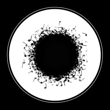 Circle made out of different music notesのイラスト素材