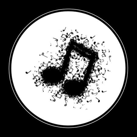 Music note made out of different musical notesのイラスト素材