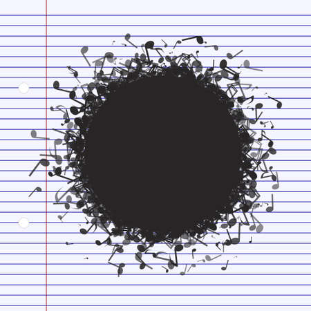 Circle made out of different music notesのイラスト素材