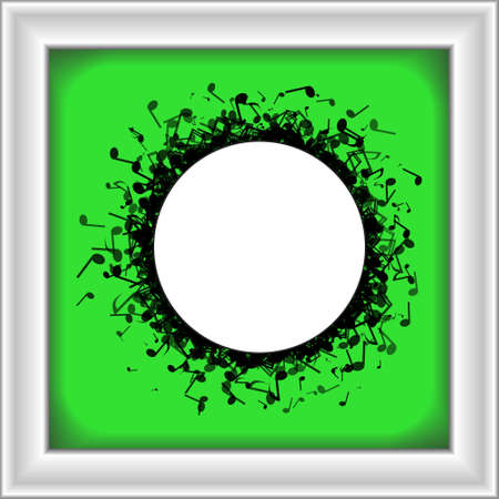 Circle made out of different music notesのイラスト素材