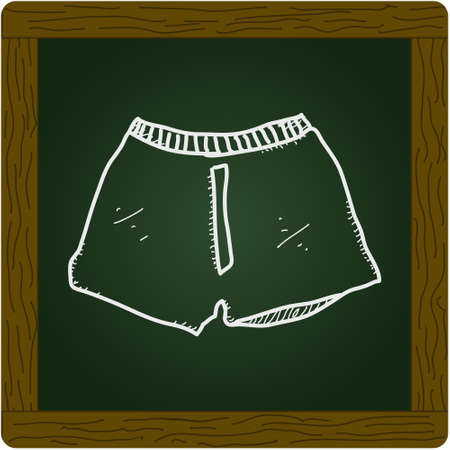 Simple hand drawn doodle of a pair of boxer shortsのイラスト素材