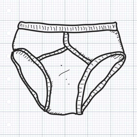 Simple hand drawn doodle of a pair of pantsのイラスト素材