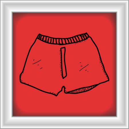 Simple hand drawn doodle of a pair of boxer shortsのイラスト素材