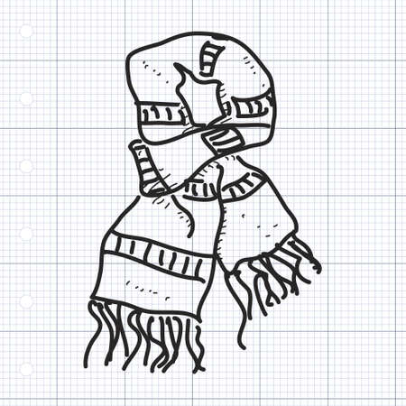 Simple hand drawn doodle of a scarfのイラスト素材