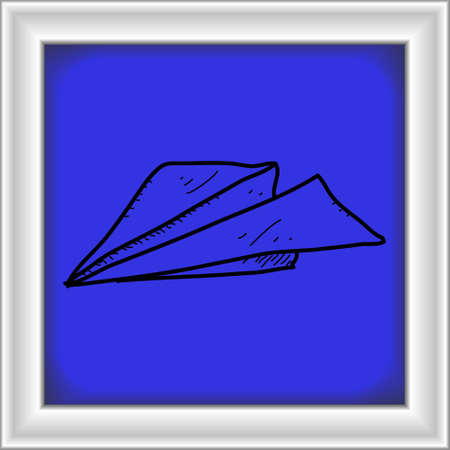 Simple hand drawn doodle of a paper aeroplaneのイラスト素材