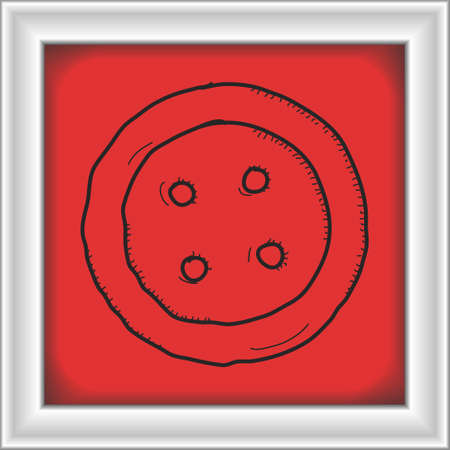 Simple hand drawn doodle of a buttonのイラスト素材
