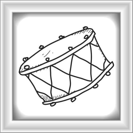 Simple hand drawn doodle of a drumのイラスト素材