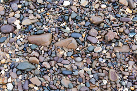 Close up of pebbles on the beach