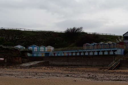 View from the beach in Bude, Cornwallの写真素材