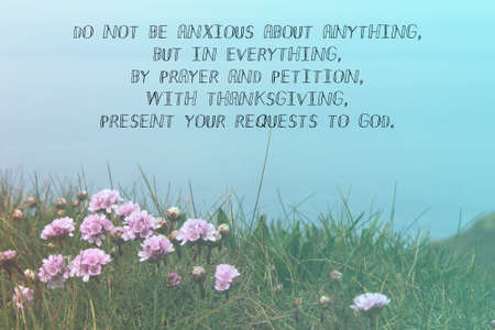 Inspirational verse from the bible on a blurred background