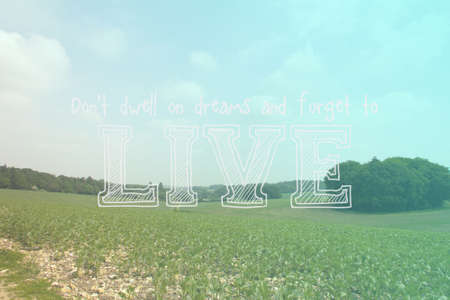 Inspirational life message on a blurred backgroundの写真素材