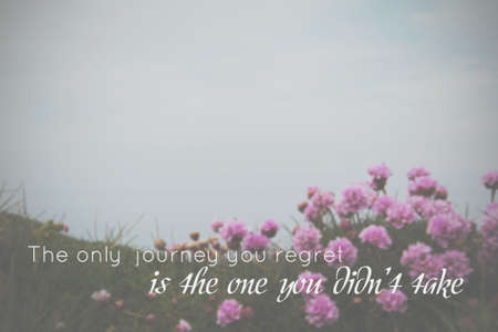 Inspirational life message on a blurred backgroundの写真素材