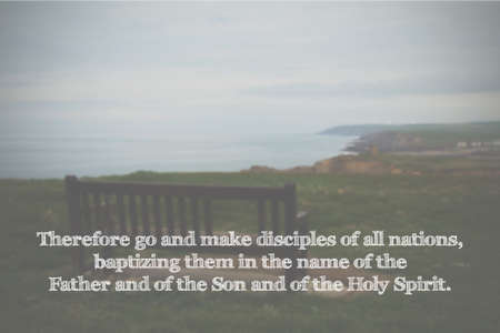 Inspirational verse from the bible on a blurred background