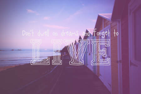 Inspirational life message on a blurred backgroundの写真素材