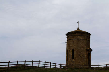 Storm tower at Compass point in Budeの写真素材