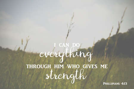 Inspirational verse from the bible on a blurred background