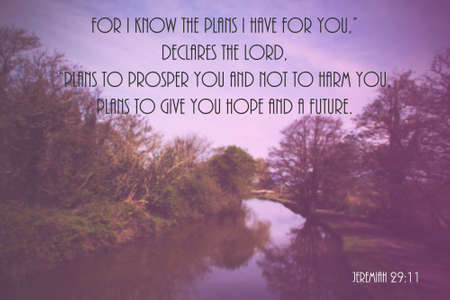 Inspirational verse from the bible on a blurred background