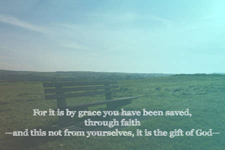 Inspirational verse from the bible on a blurred background