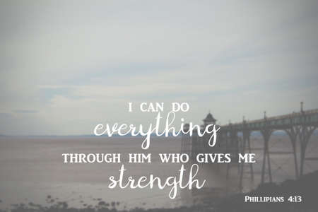 Inspirational verse from the bible on a blurred background