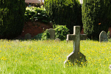 Grave stones outside a church in Beaconsfield, Buckinghamshire, England