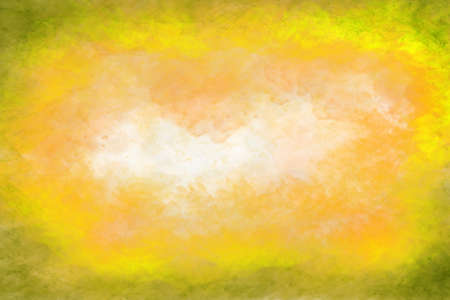 Abstract colourful watercolour background in shades of orange and greenの写真素材