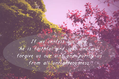 Inspirational verse from the bible on a blurred background
