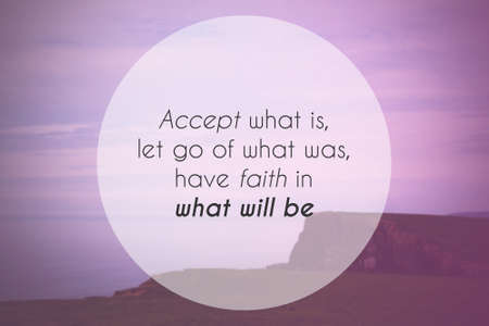 Inspirational life message on a blurred backgroundの写真素材