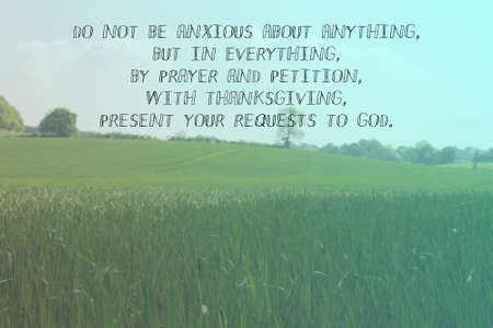 Inspirational verse from the bible on a blurred background