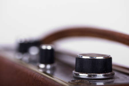 Close up of the dials on a retro style radio