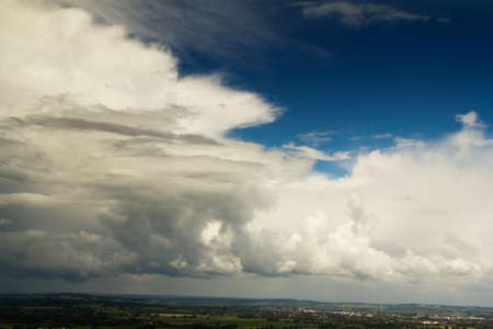 Cloudy view over the Chilterns in Buckinghamshire, Englandの写真素材