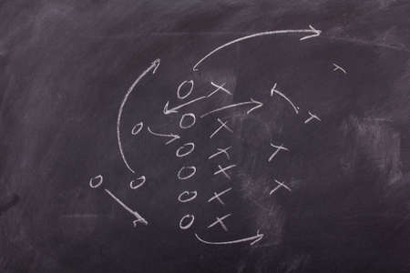 Close up of blackboard for coaching tactics and strategiesの写真素材