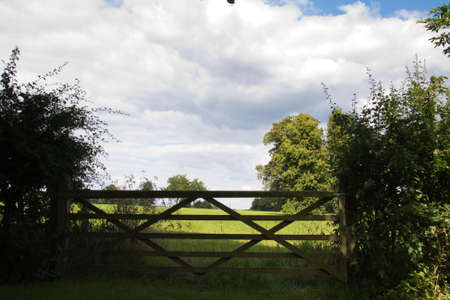 Gate at the entrance to a field in the english countryside