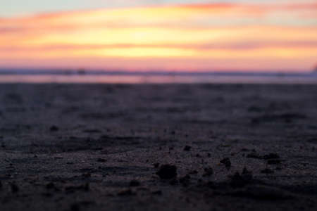 Colourful sunset over the beach at Polzeath, Cornwall