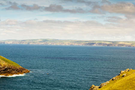View from the costal path near Polzeath, Cornwall.の写真素材