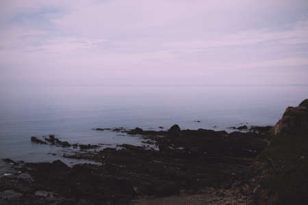 View from the coastal path between Widemouth Bay and Bude Vintage Retro Filter.