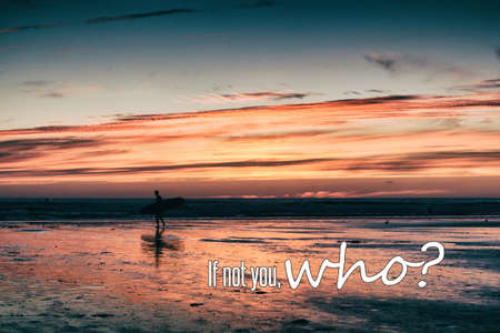 Inspirational motivational quote on a retro style backgroundの写真素材