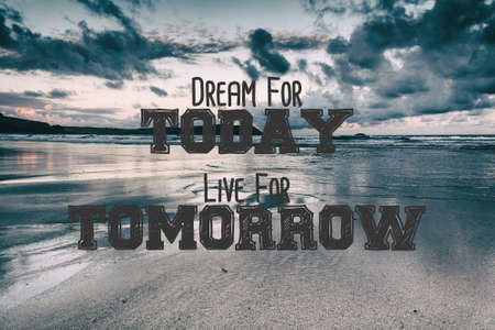 Inspirational motivational quote on a retro style backgroundの写真素材