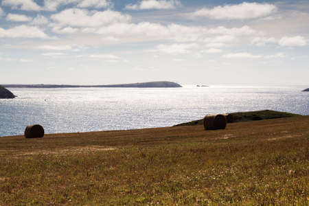 View from the costal path near Polzeath, Cornwall.の写真素材