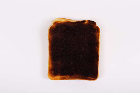 Slice of toast on a white background. Lay Flat.
