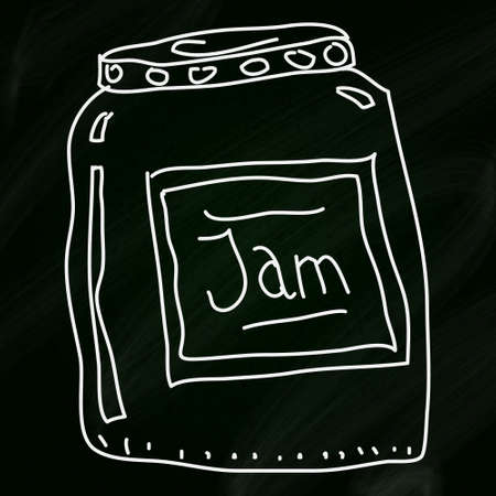 Simple doodle sketch of a jar on a blackboard backgroundのイラスト素材