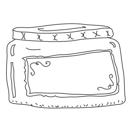 Simple doodle sketch of a jar on white backgroundのイラスト素材