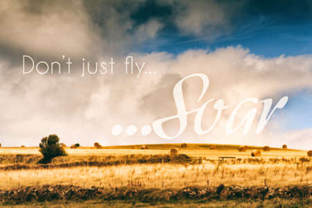 Inspirational motivational quote on a retro style backgroundの写真素材