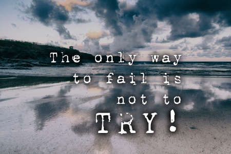 Inspirational motivational quote on a retro style backgroundの写真素材