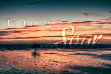 Inspirational motivational quote on a retro style backgroundの写真素材